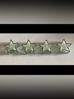 Vintage 90’s Star Candle’s clear w/ Gold Rim - Decorative•Fun•Minimal•Summer